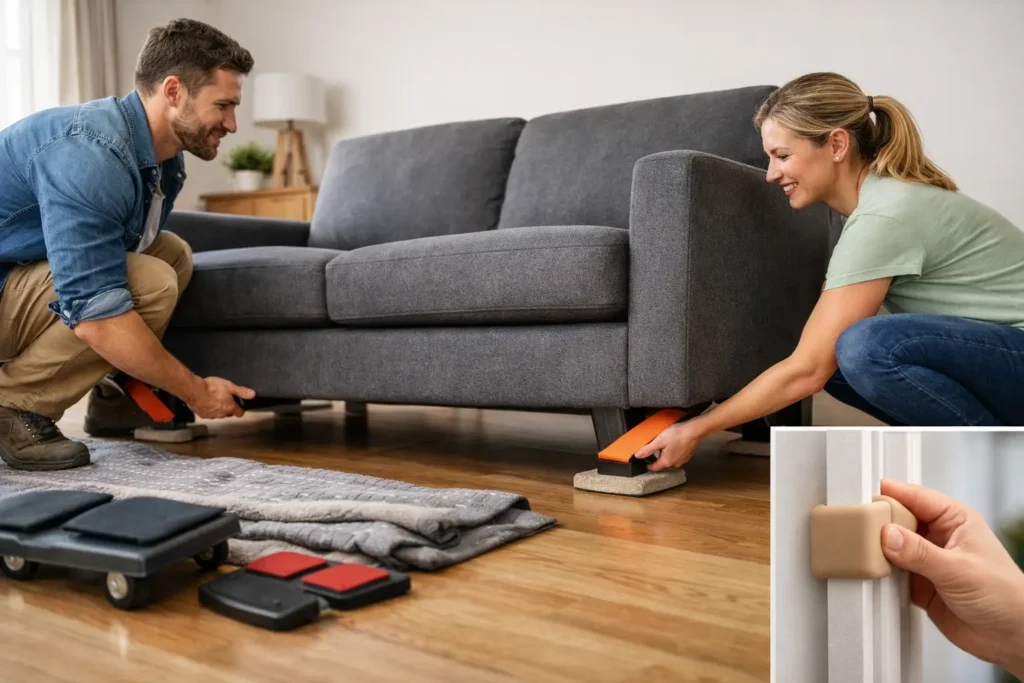 Cómo mover muebles pesados sin dañar tu hogar